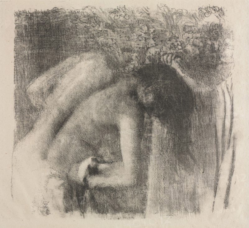 After the Bath (large version), 1891-1892. Edgar Degas (French, 1834-1917). Transfer lithograph; image: 30.4 x 32.4 cm (11 15/16 x 12 3/4 in.); sheet: 40.3 x 46.8 cm (15 7/8 x 18 7/16 in.)