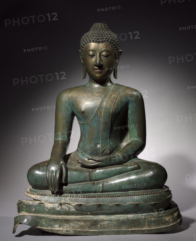 Seated Buddha, c. 1400s. Thailand, Chiang Mai, Chiengsen Period, 15th Century. Bronze; overall: 85.1 cm (33 1/2 in.).