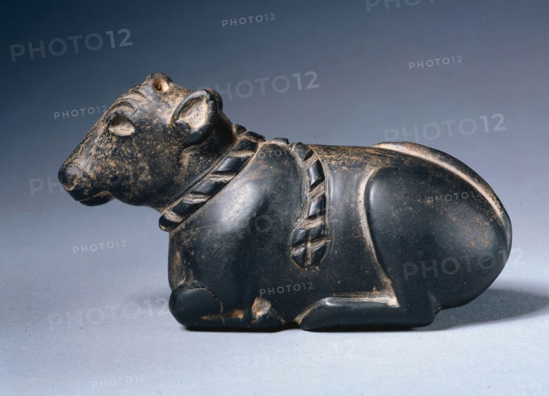 Bull Calf Polemount, c. 2700 BC. Sumerian, Iraq, c, 2700 BC. Basalt; overall: 7.7 x 5.1 x 13.1 cm (3 1/16 x 2 x 5 3/16 in.).