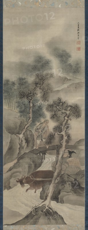 Water Buffalo Returning Home, 1781. Yosa Buson (Japanese, 1716-1783). Hanging scroll, ink and light color on silk; overall: 203.2 x 59.2 cm (80 x 23 5/16 in.); painting only: 130.8 x 46.2 cm (51 1/2 x 18 3/16 in.).