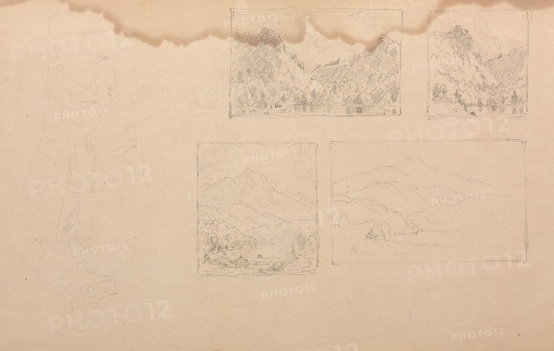 Sketchbook, page 39: Maine Landscape Vignittes, 1859. Sanford Robinson Gifford (American, 1823-1880). Graphite