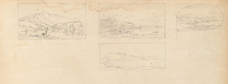 Sketchbook, page 40: Maine Landscape, 1859. Sanford Robinson Gifford (American, 1823-1880). Graphite