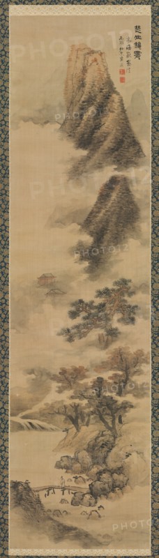 Clearing Autumn Mists in the Chu Mountains, 1600s. Lan Ying (Chinese, 1585-aft 1664). Hanging scroll, ink and light color on silk; painting: 185.3 x 48.4 cm (72 15/16 x 19 1/16 in.); overall with knobs: 283.5 x 71.5 cm (111 5/8 x 28 1/8 in.).