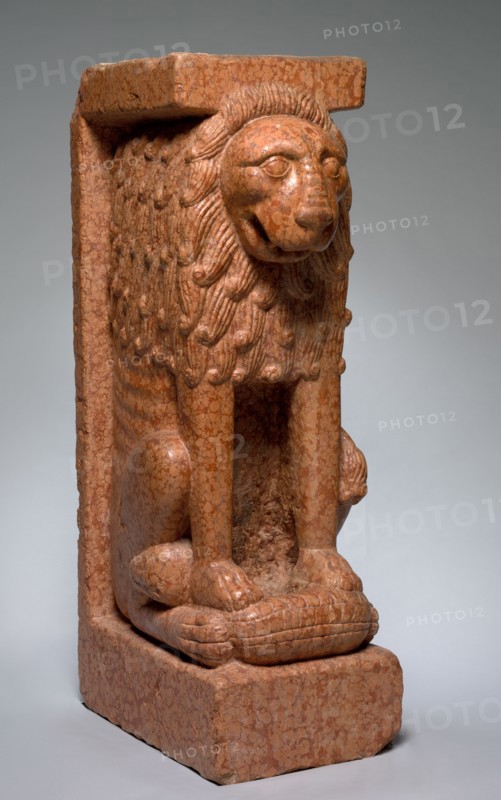 Supporting Lion, style of the 13th century. Italy, style of the 13th century. Pink limestone (known as "Verona Marble"); overall: 142.9 x 43.9 x 65.5 cm (56 1/4 x 17 5/16 x 25 13/16 in.).