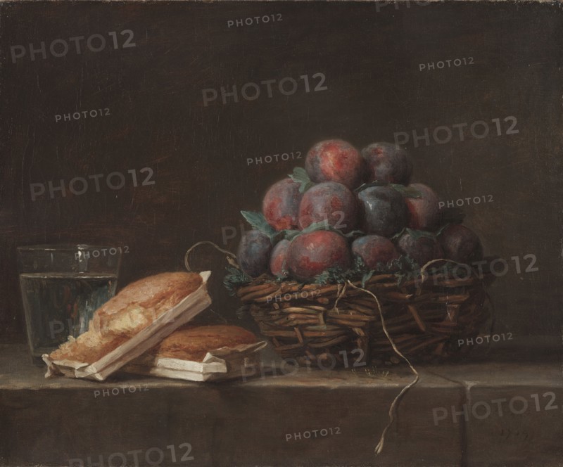 Basket of Plums, 1769. Anne Vallayer-Coster (French, 1744-1818). Oil on canvas; unframed: 38 x 46.2 cm (14 15/16 x 18 3/16 in.).