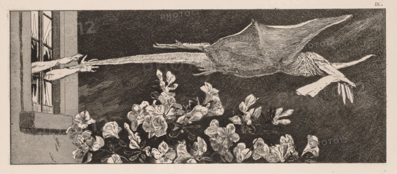 A Glove:  The Abduction, 1880. Max Klinger (German, 1857-1920). Etching