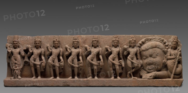 Lintel with the Nine Planets: Navagrahas, 7th - 8th century. India, central India, 7th - 8th century. Stone; overall: 44.4 x 158.6 x 18.2 cm (17 1/2 x 62 7/16 x 7 3/16 in.).