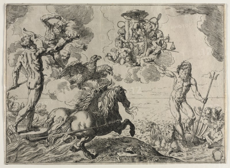 The "Quos Ego". Simone Cantarini (Italian, 1612-1648). Etching