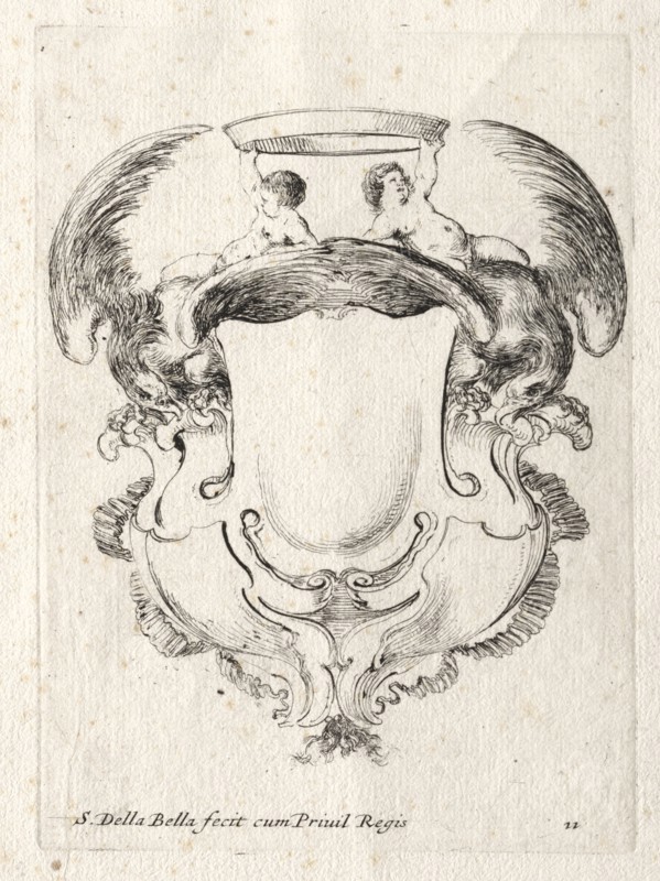 New Model for a Cartouche, 1647. Stefano Della Bella (Italian, 1610-1664). Etching