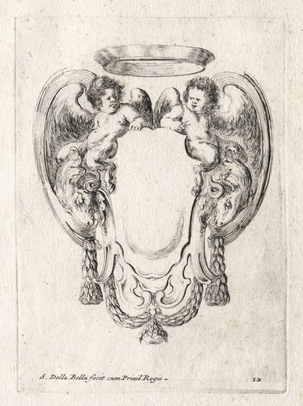 New Model for a Cartouche, 1647. Stefano Della Bella (Italian, 1610-1664). Etching