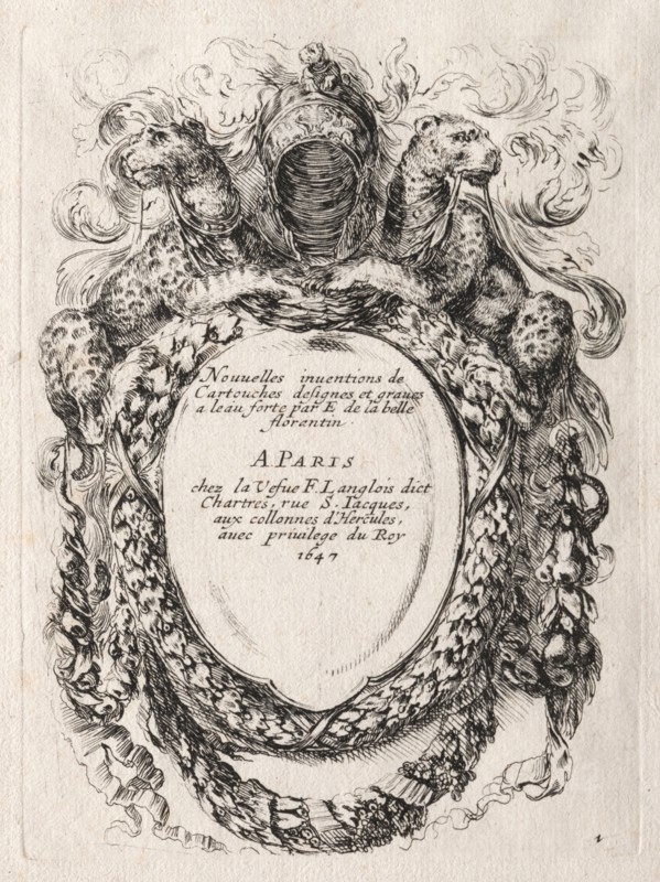 New Model for a Cartouche, 1647. Stefano Della Bella (Italian, 1610-1664). Etching