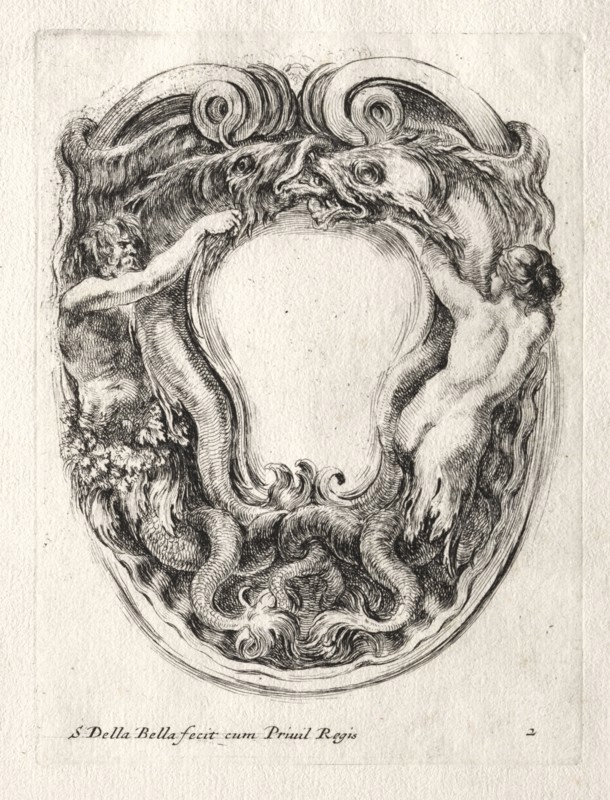 New Model for a Cartouche, 1647. Stefano Della Bella (Italian, 1610-1664). Etching