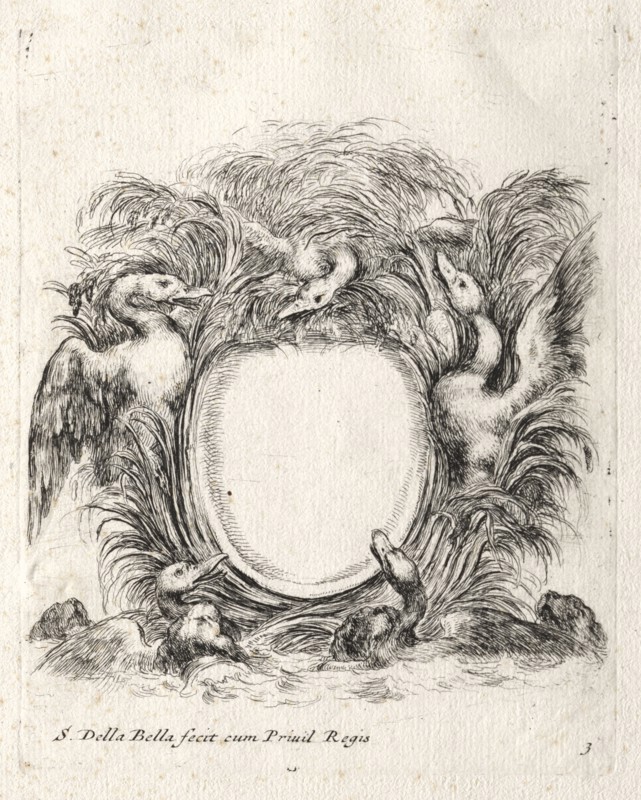 New Model for a Cartouche, 1647. Stefano Della Bella (Italian, 1610-1664). Etching