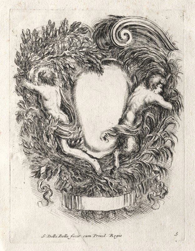 New Model for a Cartouche, 1647. Stefano Della Bella (Italian, 1610-1664). Etching