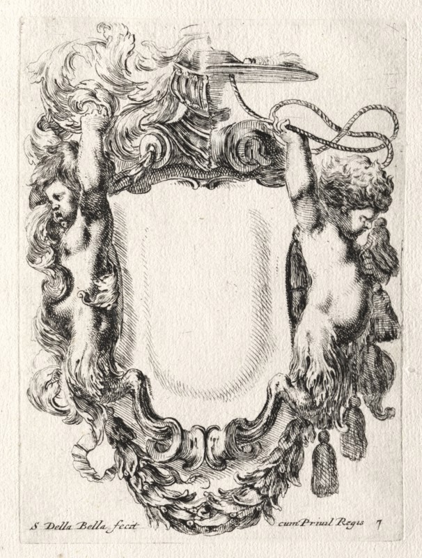 New Model for a Cartouche, 1647. Stefano Della Bella (Italian, 1610-1664). Etching