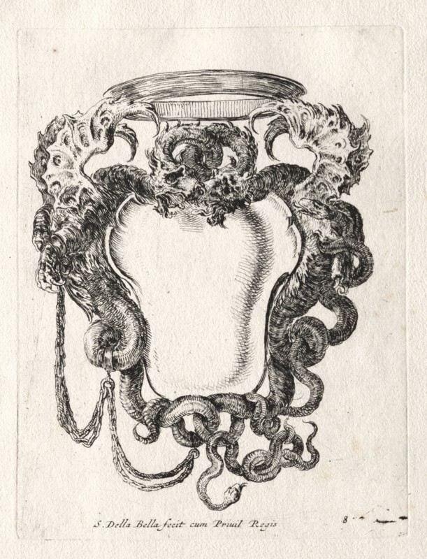 New Model for a Cartouche, 1647. Stefano Della Bella (Italian, 1610-1664). Etching