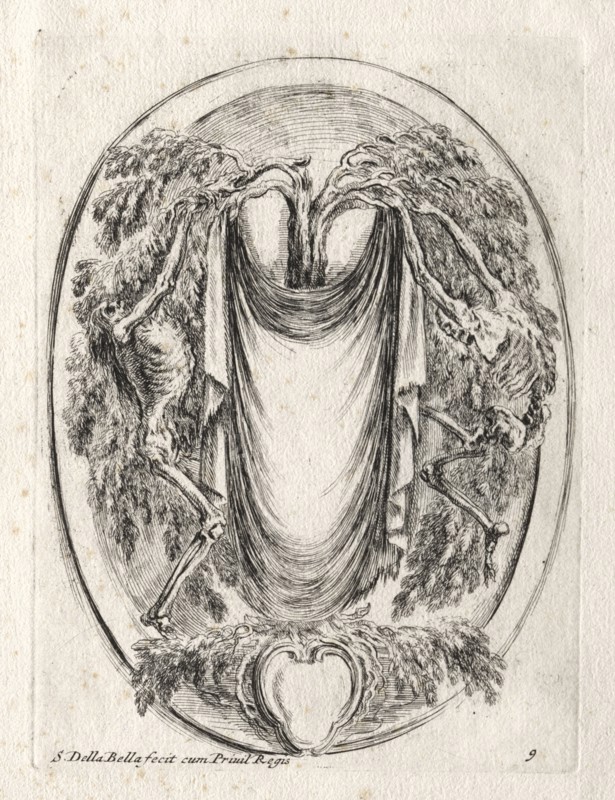 New Model for a Cartouche, 1647. Stefano Della Bella (Italian, 1610-1664). Etching
