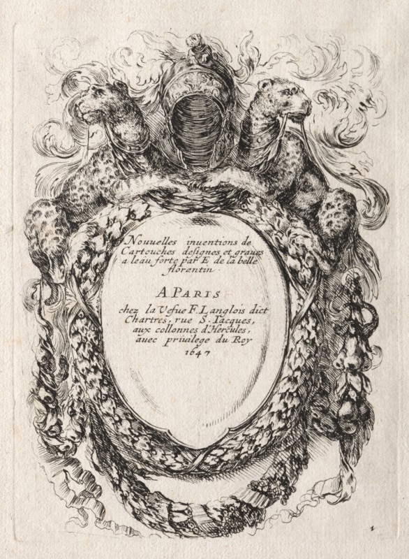 New Model for a Cartouche, 1647. Stefano Della Bella (Italian, 1610-1664). Etching