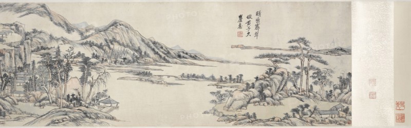 Green Peaks under Clear Sky: After Huang Gongwang, 1703-1708. Wang Yuanqi (Chinese, 1642-1715). Handscroll, ink and light color on paper; overall: 37.5 x 267 cm (14 3/4 x 105 1/8 in.).