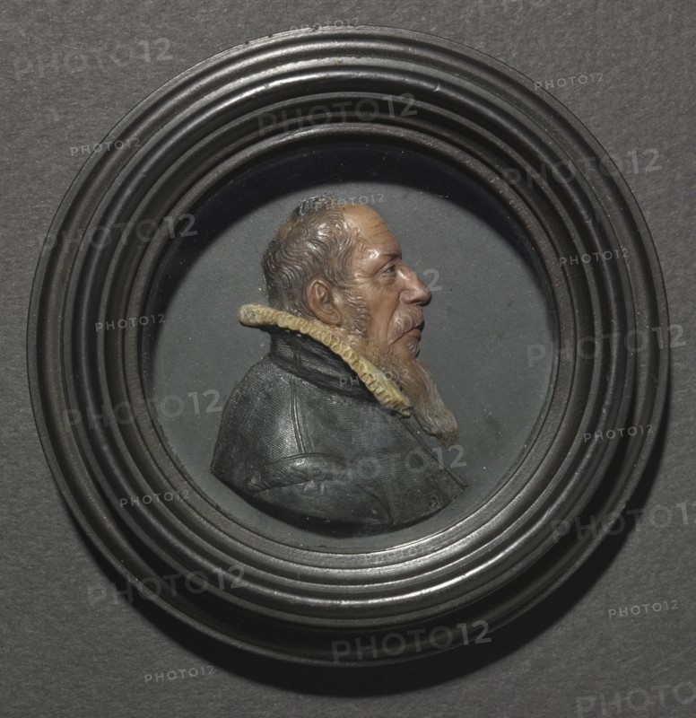 Portrait of a Man in Black, mid 1600s. Germany, mid 17th century. Colored wax on black wood ground; diameter: 6.6 cm (2 5/8 in.).