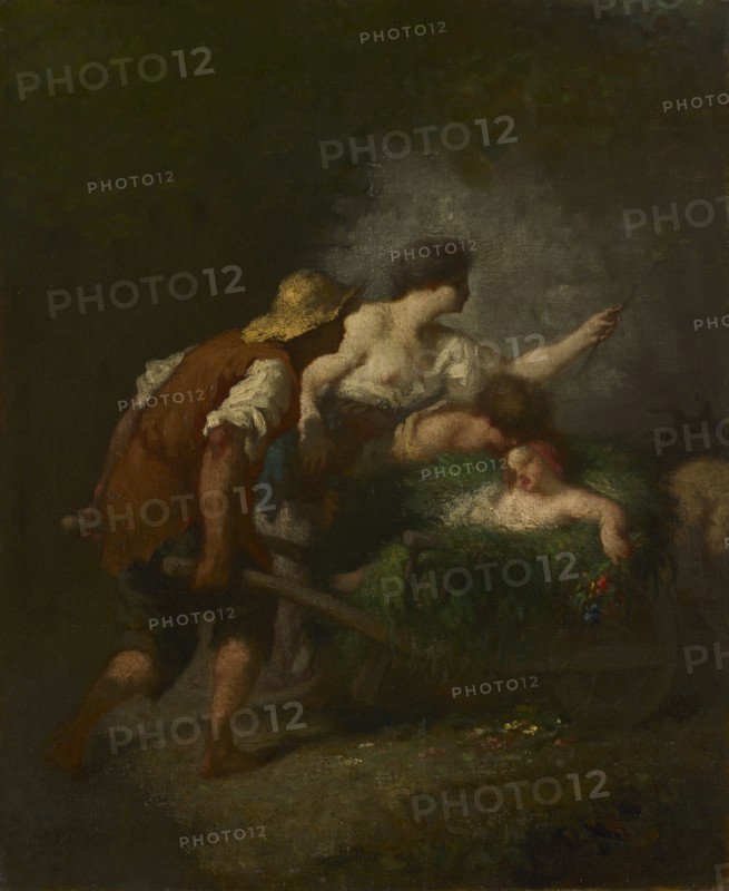 Return from the Fields, c. 1846-1847. Jean-François Millet (French, 1814-1875). Oil on fabric; framed: 68 x 60 x 10 cm (26 3/4 x 23 5/8 x 3 15/16 in.); unframed: 46.2 x 37.8 cm (18 3/16 x 14 7/8 in.)