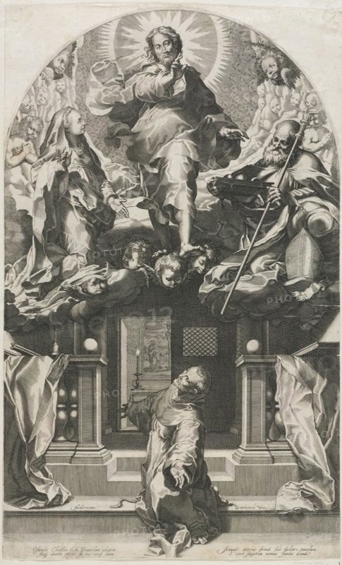 The Ecstasy of St. Francis. Francesco Villamena (Italian, 1566-1624). Engraving
