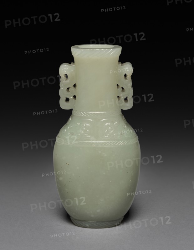 Bottle with Stopper, 1736-1795. China, Qing dynasty (1644-1912), Qianlong reign (1735-1795). Jade; overall: 9.5 cm (3 3/4 in.).