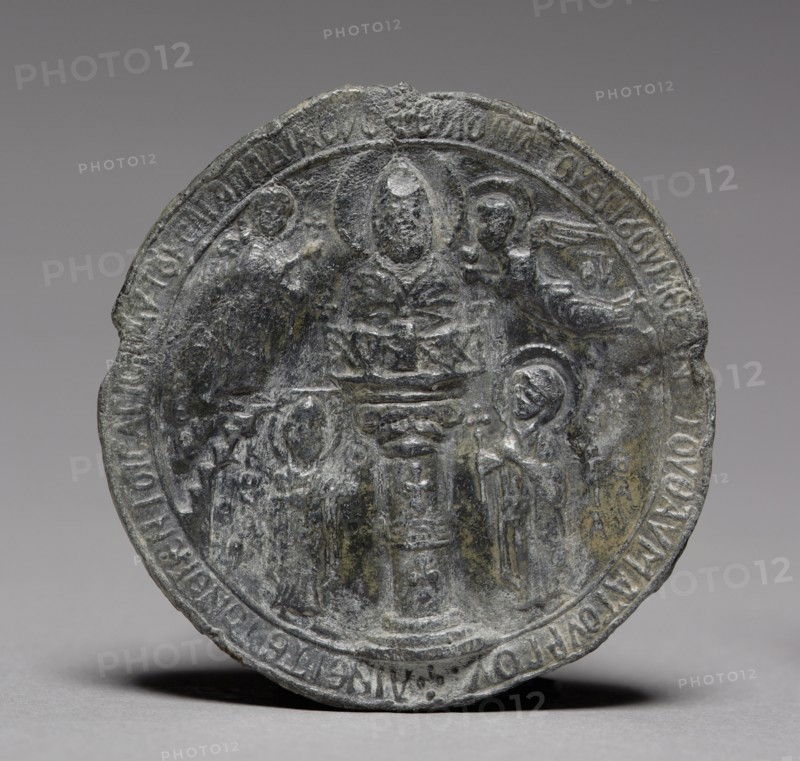 Pilgrim's Medallion with Saint Symeon the Younger, c. 1100. Byzantium, Syria, Byzantine period, early 12th Century. Lead; diameter: 5.7 x 0.4 cm (2 1/4 x 3/16 in.).