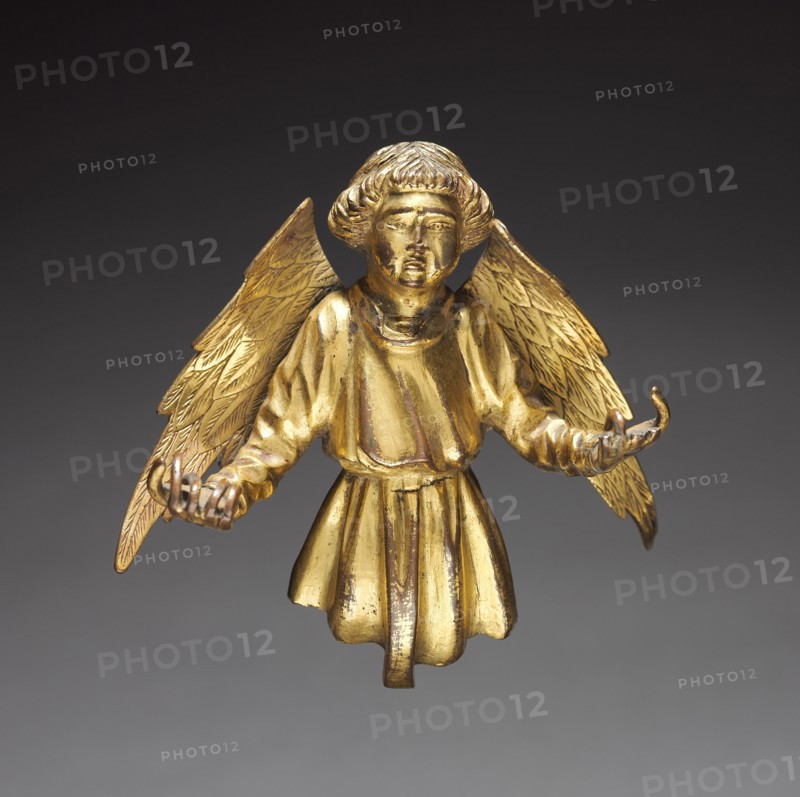 Angel from an Architectural Reliquary, c. 1400. Franco-Netherlands or Paris, 15th century. Gilt bronze; overall: 8.6 cm (3 3/8 in.).