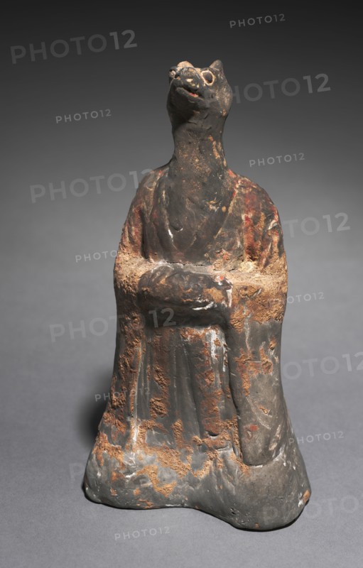 Mortuary Figure of the Zodiac Sign: Rat (Aries), 500s. China, Northern Wei dynasty (386-534). Gray earthenware with traces of slip; overall: 22.6 cm (8 7/8 in.).