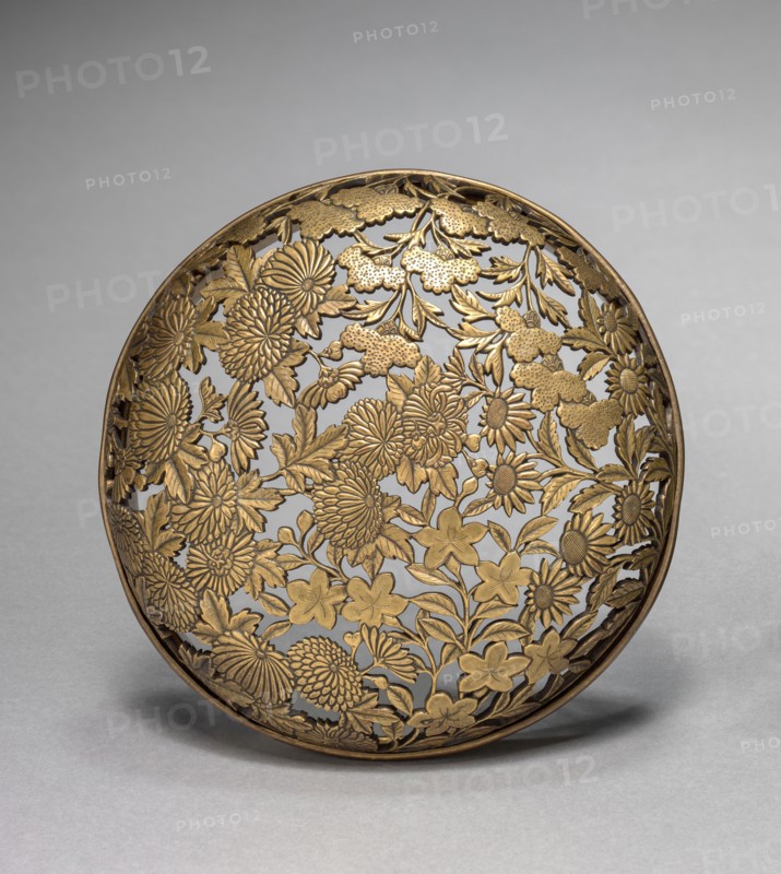 Incense Burner in Tripod Form, 1800s. Japan (?), 19th century. Glazed white porcelain, gilded bronze cover; diameter of mouth: 14.6 cm (5 3/4 in.); overall: 12.4 cm (4 7/8 in.).