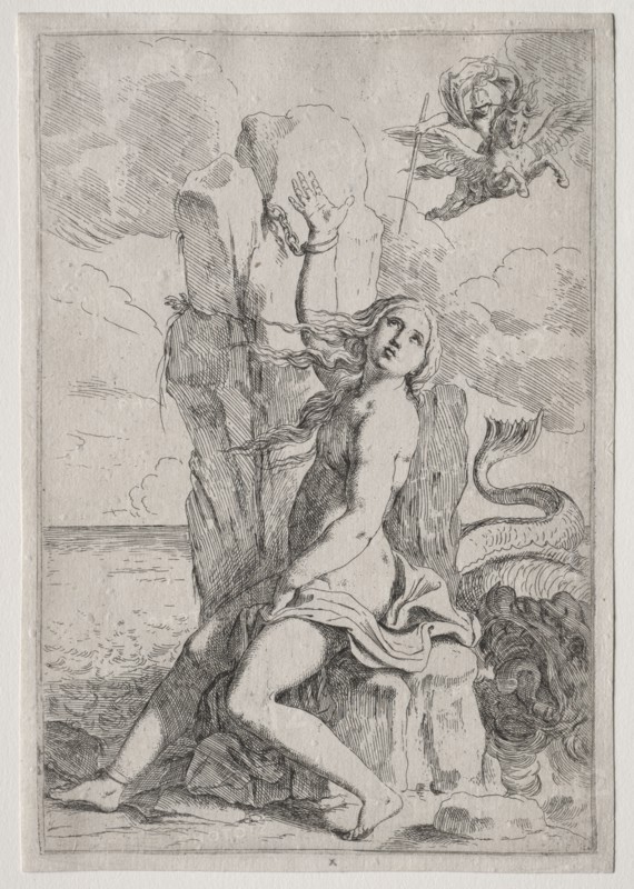 Andromeda. Lorenzo Lolli (Italian, 1612-1691). Etching