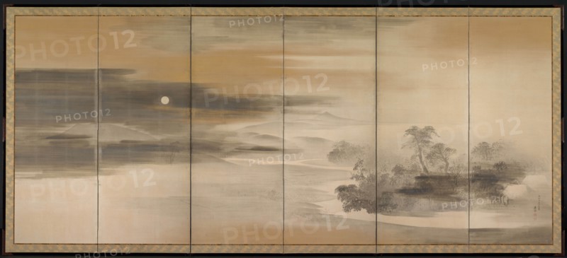 Summer Night; Winter Day, 1784. Maruyama Okyo (Japanese, 1733-1795). Pair of six-panel folding screens, ink, gold, and silver on paper; overall: 154 x 362 cm (60 5/8 x 142 1/2 in.).