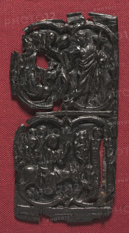 Leather Panel, c. 1350-1400. France, 14th century. Tooled leather; overall: 15.9 x 7.7 cm (6 1/4 x 3 1/16 in.)