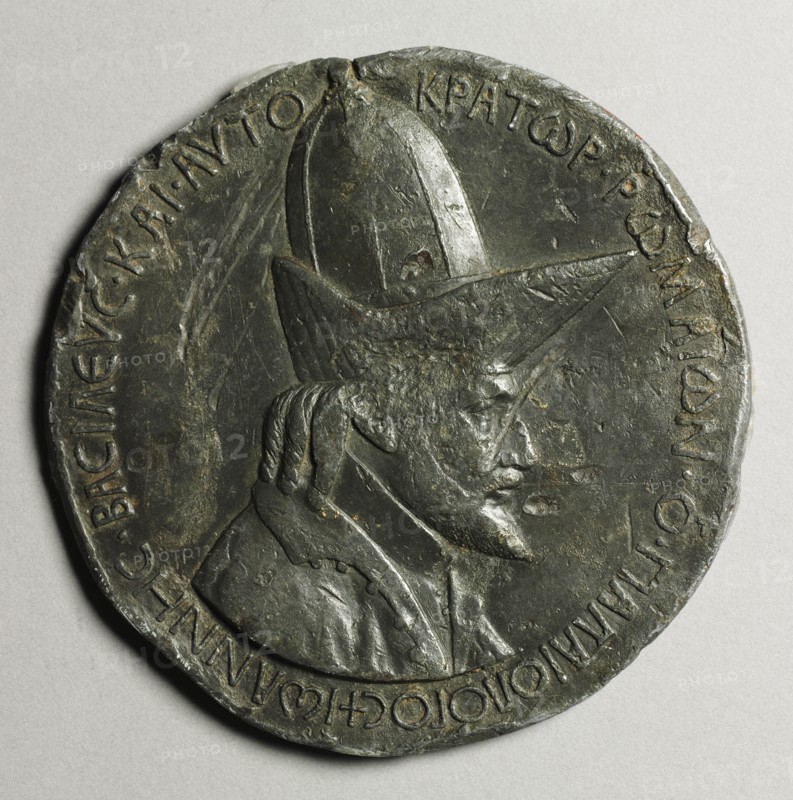 Portrait of John VIII Palaoelogus, Emperor of Constantinople, 1424-1428 (obverse), c. 1438-1439. Pisanello (Italian, Ferrara, c. 1395-1455). Lead; diameter: 10.4 cm (4 1/8 in.).