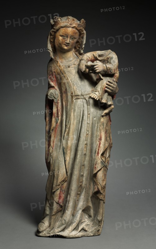 Virgin and Child, c. 1315-1320. France, Lorraine, 14th century. Limestone with traces of polychromy and gilding; overall: 75.9 x 28 cm (29 7/8 x 11 in.).