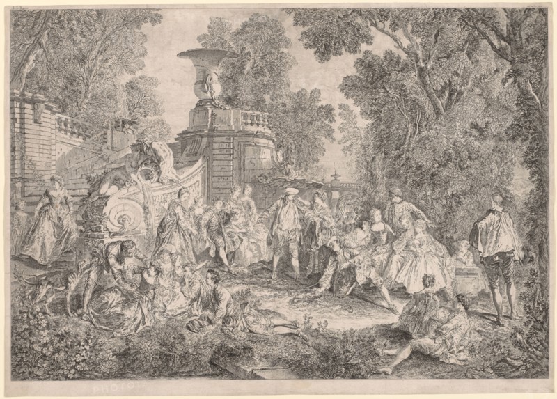 The Game of Blind Man's Bluff, 1739. Charles-Nicolas Cochin (French, 1715-1790), after Nicolas Lancret (French, 1690-1743). Etching