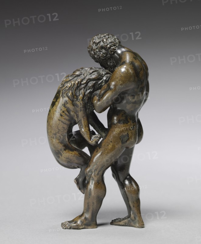 Hercules and the Nemean Lion, 1500s or later. Italy or France, 16th century or later. Bronze; overall: 10.2 x 6 x 4 cm (4 x 2 3/8 x 1 9/16 in.).