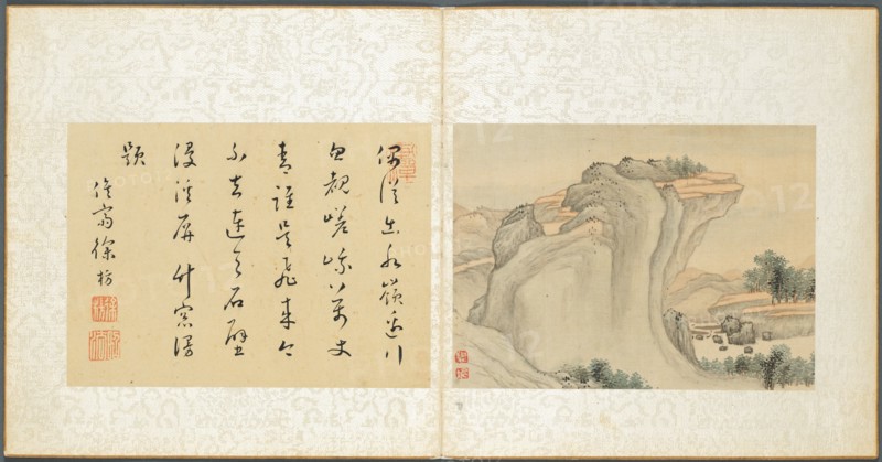 Album of Miscellaneous Subjects, Leaf 4, 1600s. Fan Qi (Chinese, 1616-aft 1694). Album leaf, ink and color on silk; image: 12.6 x 17.3 cm (4 15/16 x 6 13/16 in.); overall: 21 x 22 cm (8 1/4 x 8 11/16 in.).