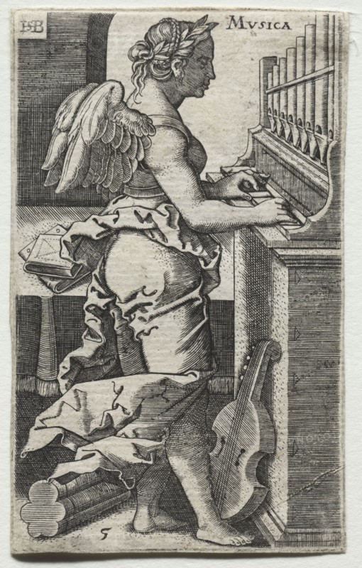 Musica. After Hans Sebald Beham (German, 1500-1550). Engraving
