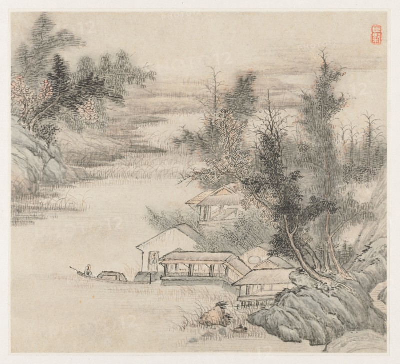 Album of Landscapes: Leaf 2, 1677. Wang Gai (Chinese, active c. 1677-1705). Album leaf, ink and light color on paper; each leaf: 20 x 22.3 cm (7 7/8 x 8 3/4 in.).