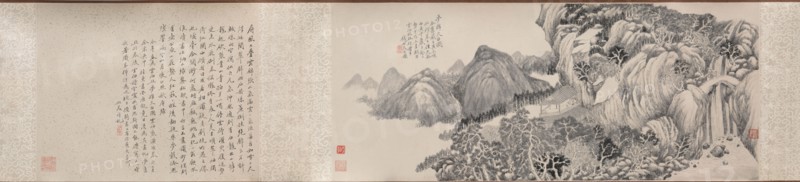 Dream Journey to Mt. Tiantai, 1814. Qian Du (Chinese, 1763-1844). Handscroll, ink on paper; overall: 29.8 x 72 cm (11 3/4 x 28 3/8 in.).