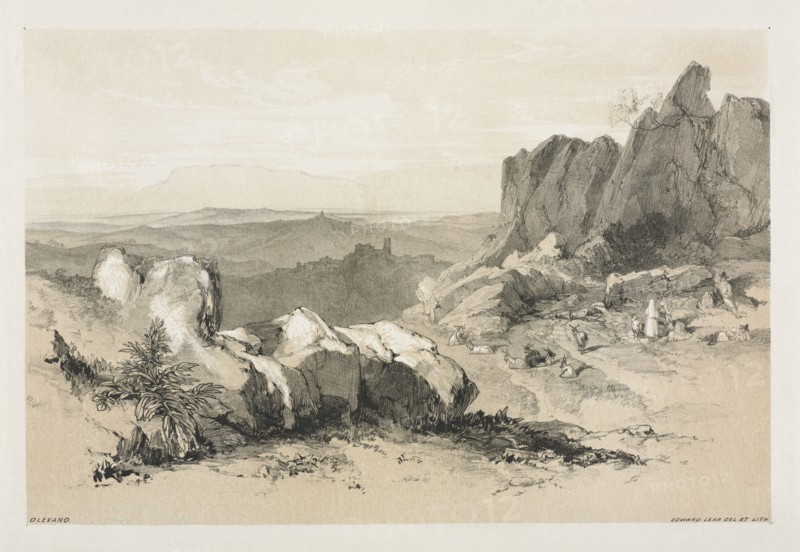Olevano. Edward Lear (British, 1812-1888). Lithograph