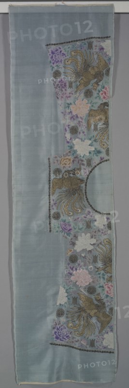 Uncut Robe: Proper Right Front and Back Panel, c. 1890s. China, late 19th century. Embroidered silk, gauze weave; overall: 279.4 x 77.5 cm (110 x 30 1/2 in.).