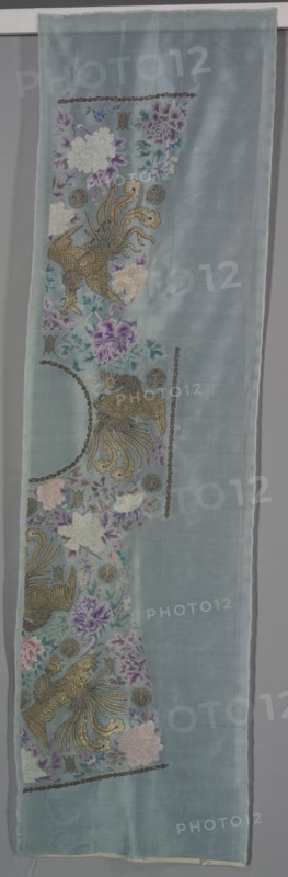 Uncut Robe: Proper Left Front and Back Panel, c. 1890s. China, late 19th century. Embroidered silk, gauze weave; overall: 279.4 x 77.5 cm (110 x 30 1/2 in.).