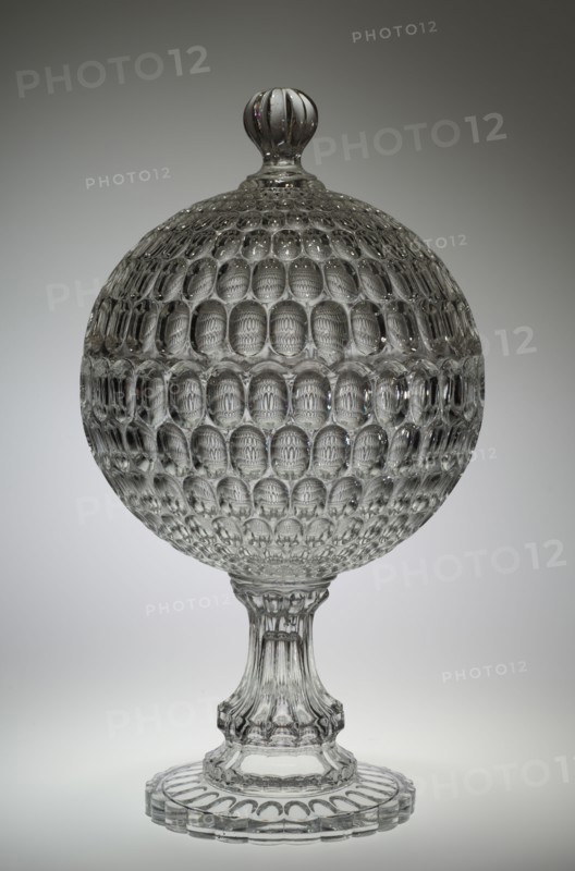 Covered Compote, c. 1865. Bakewell, Pears and Company (American). Glass; overall: 46.4 x 25.7 cm (18 1/4 x 10 1/8 in.).