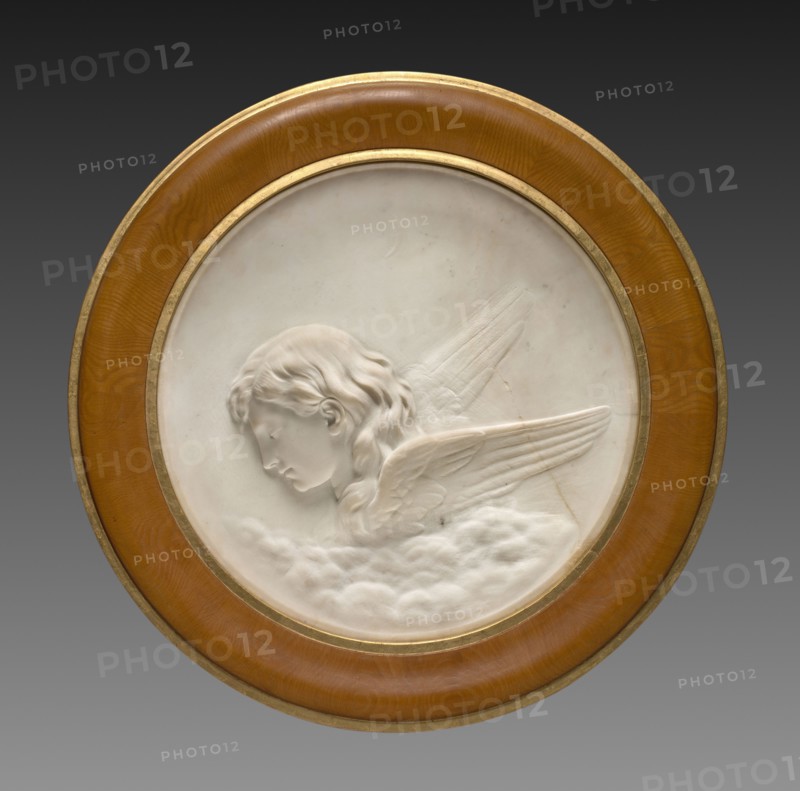Evening, c. 1850. Erastus Dow Palmer (American, 1817-1904). Marble; framed: 72 x 5 cm (28 3/8 x 1 15/16 in.); diameter: 53.3 cm (21 in.).