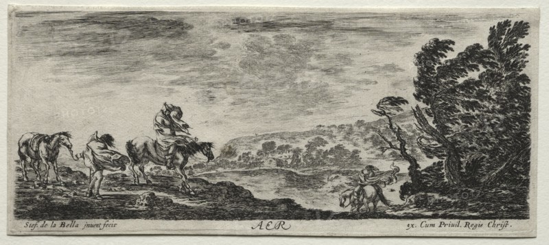 The Four Elements:  Aer. Stefano Della Bella (Italian, 1610-1664). Etching