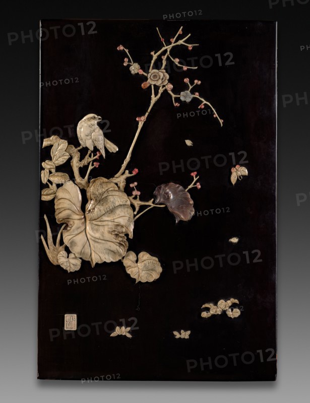 Decorative Panel, 1800s. Japan, 19th century. Lacquer, ivory, shell; overall: 2.9 x 30.5 cm (1 1/8 x 12 in.).