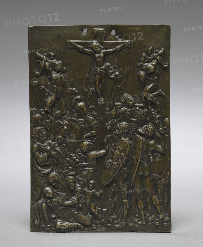 The Crucifixion, 1500s. Moderno (Italian, 1467-1528). Bronze; overall: 11.6 x 8 cm (4 9/16 x 3 1/8 in.).